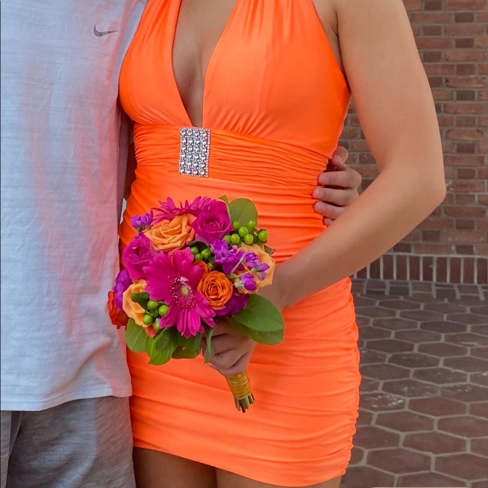 Orange Sherri hill homecoming dress #54786